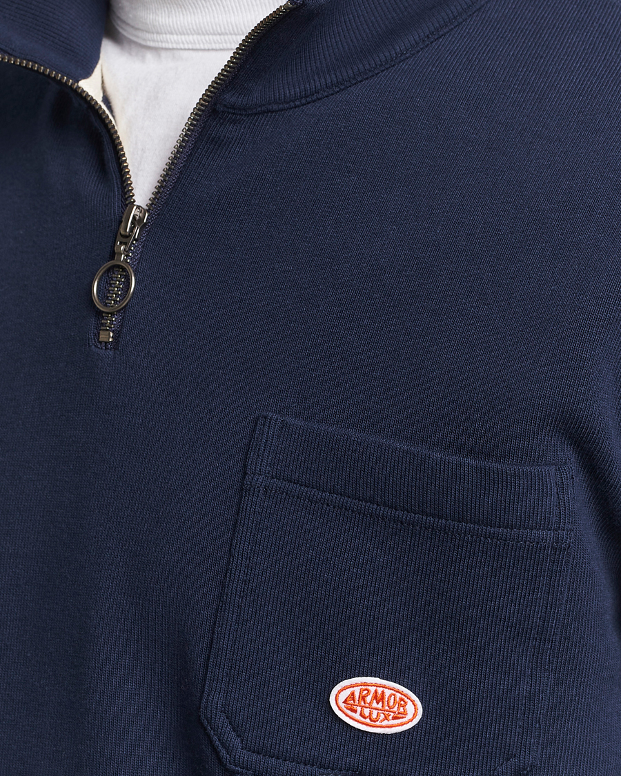 Herre | Gensere | Armor-lux | Camionneur Cotton Half Zip Sweater Deep Marine
