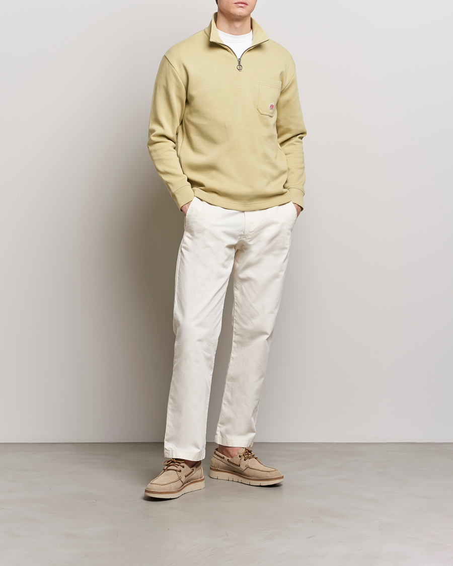 Herre | Gensere | Armor-lux | Camionneur Cotton Half Zip Sweater Pale Olive