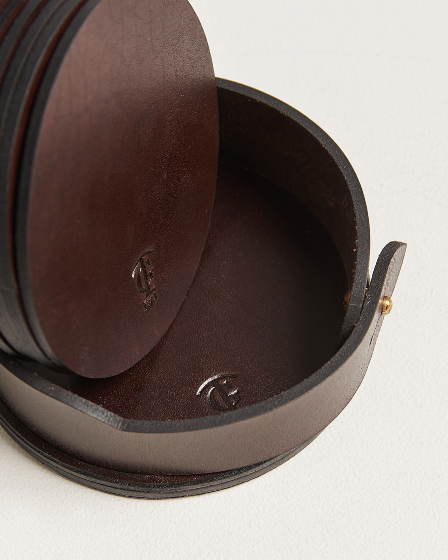 Herr |  | Tärnsjö Garveri | Leather Coaster Set 006 Dark Brown