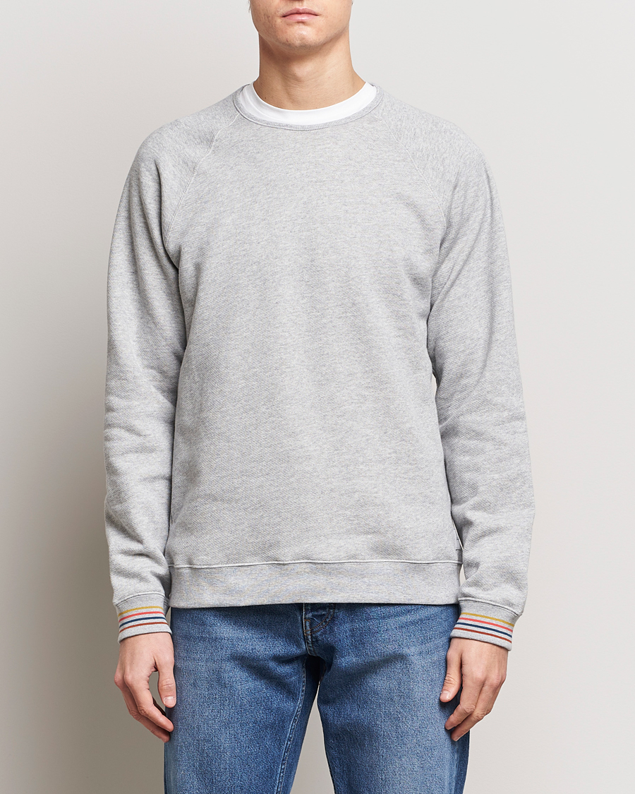 Herre | Grå gensere | Paul Smith | Artist Rib Crew Neck Sweatshirt Grey Melange