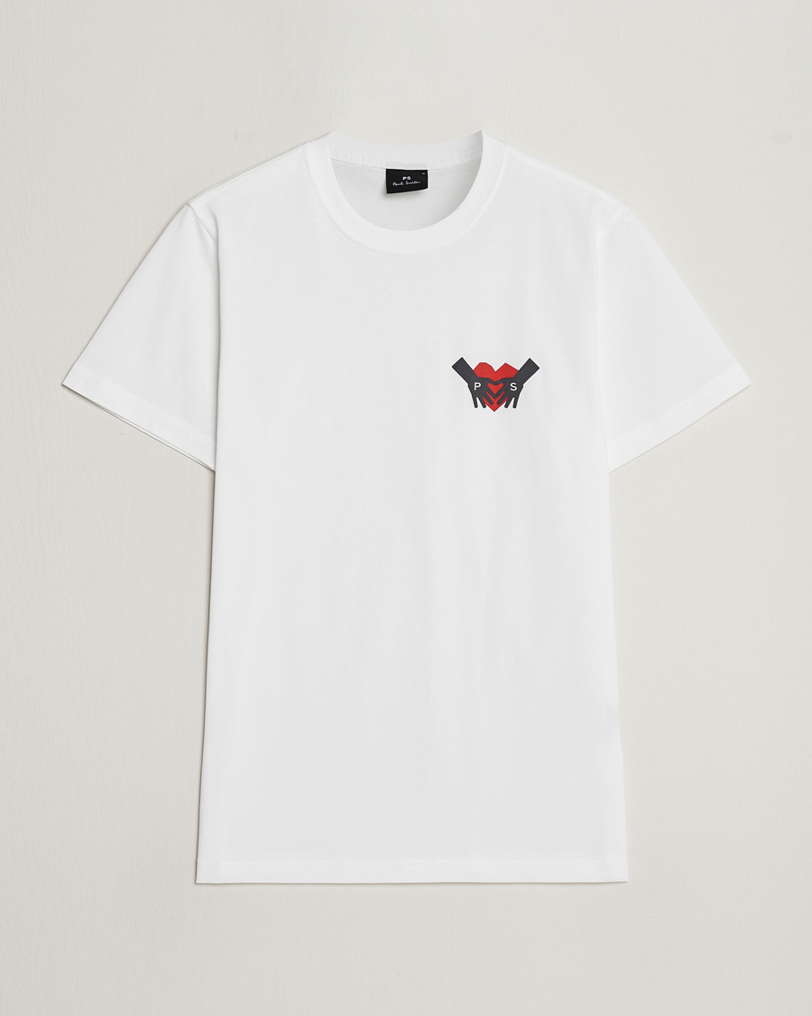 Herre | T-Shirts | PS Paul Smith | PS Heart Crew Neck T-Shirt White