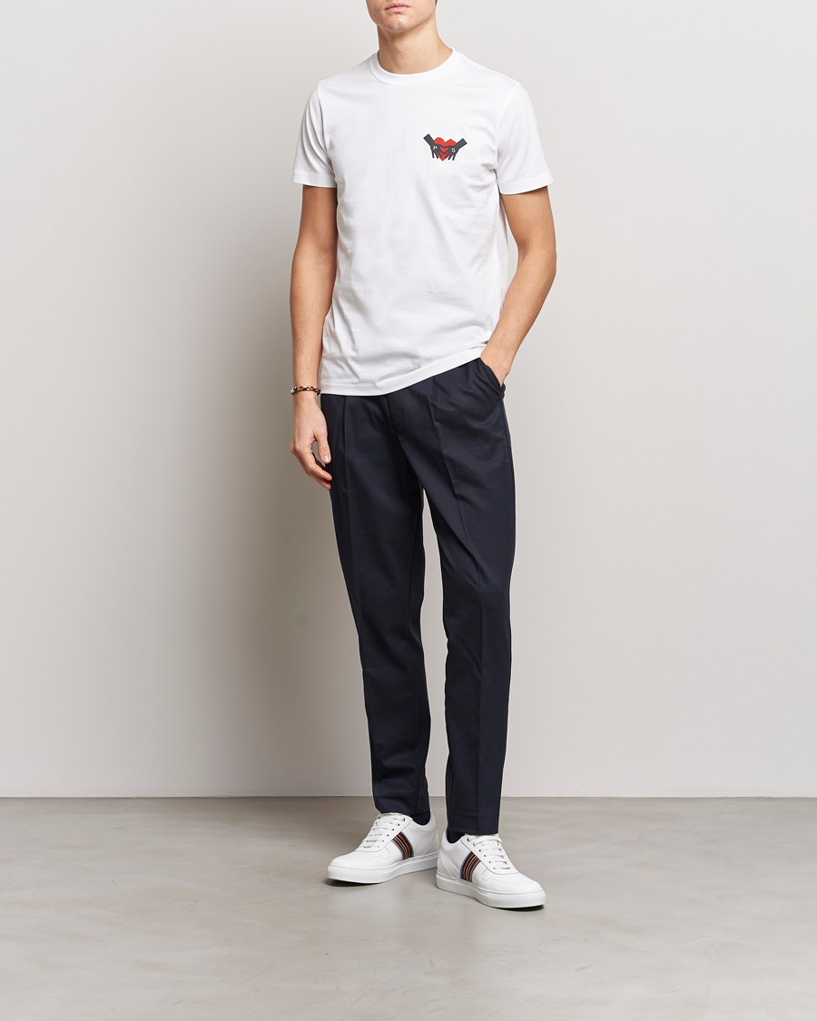 Herre | T-Shirts | PS Paul Smith | PS Heart Crew Neck T-Shirt White