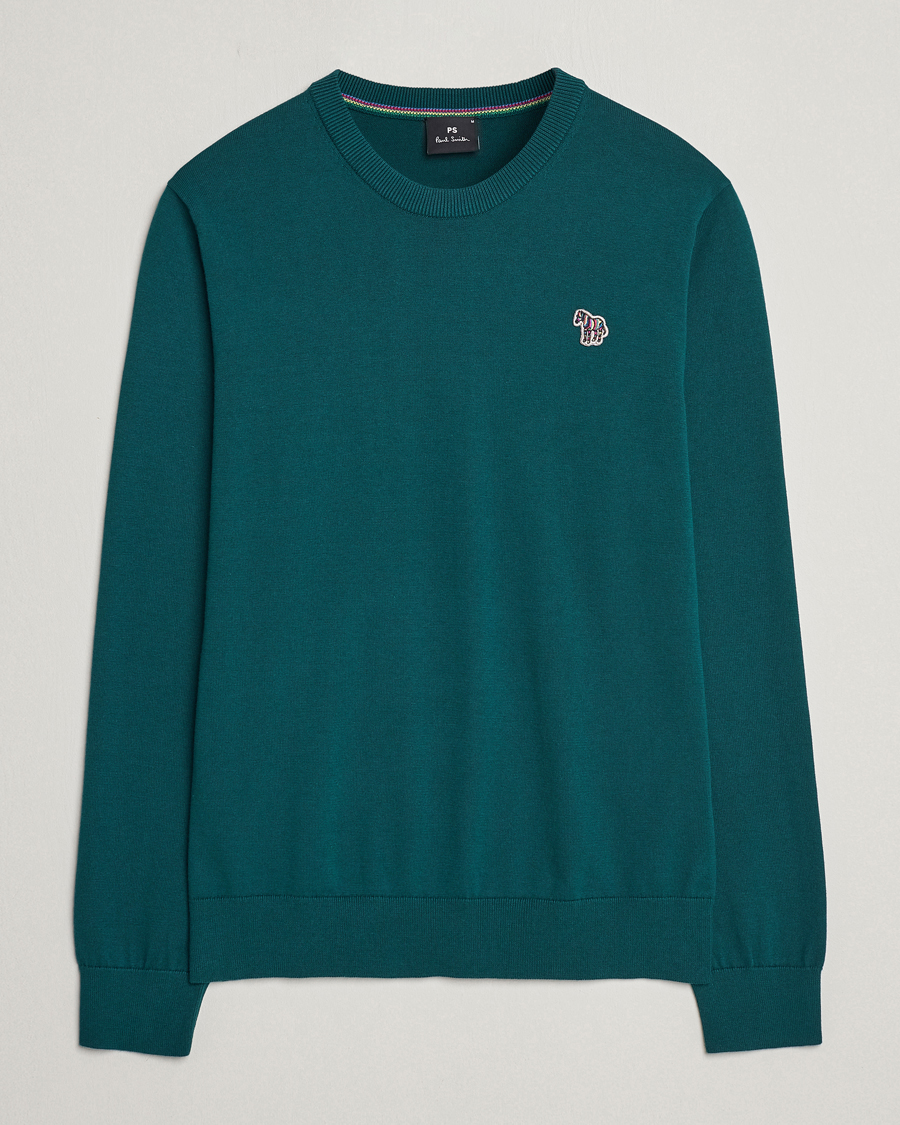 Herre | Gensere | PS Paul Smith | Zebra Cotton Knitted Sweater Dark Green