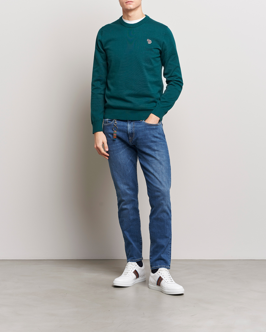 Herre | Gensere | PS Paul Smith | Zebra Cotton Knitted Sweater Dark Green