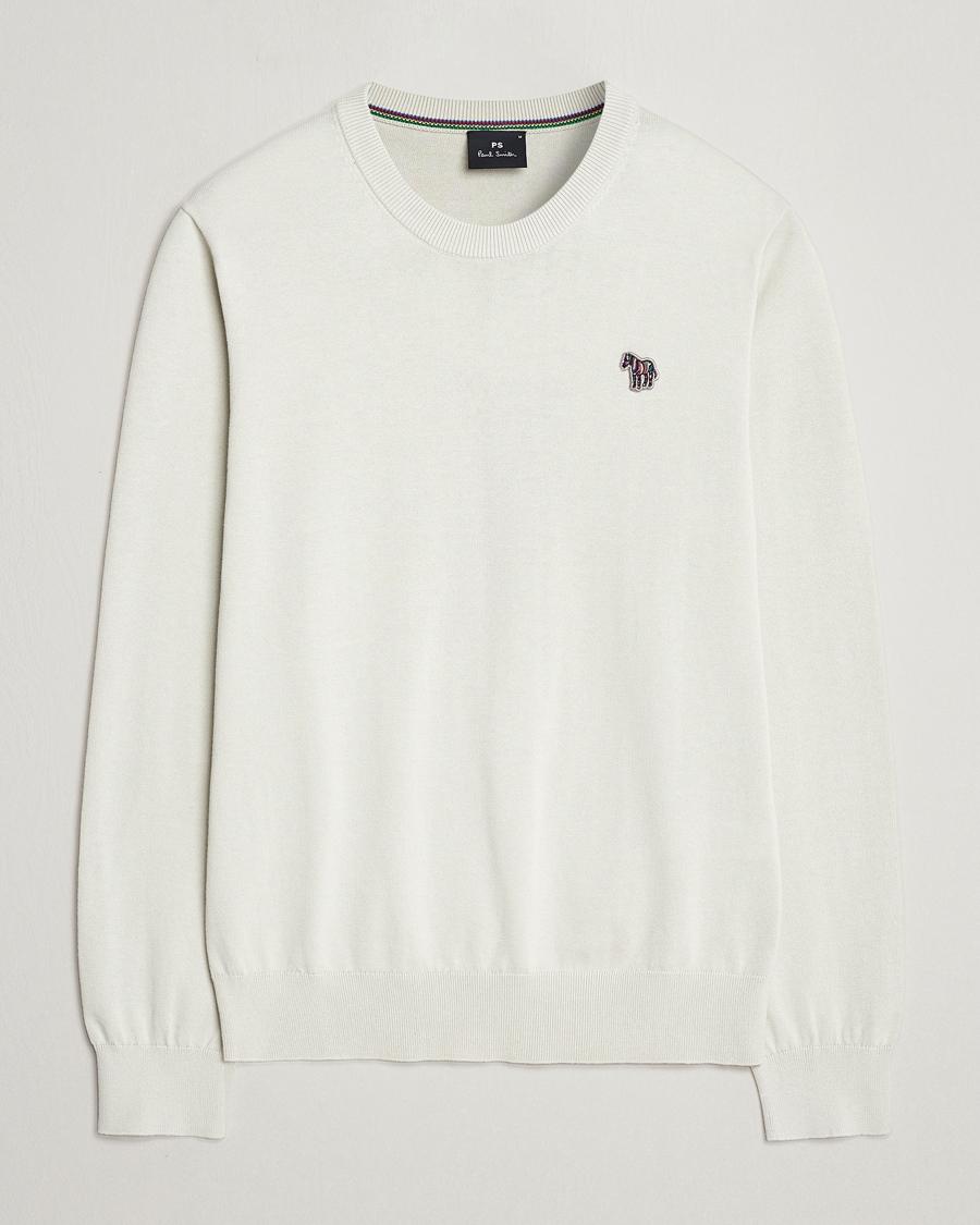 Herre | PS Paul Smith | PS Paul Smith | Zebra Cotton Knitted Sweater Washed Grey