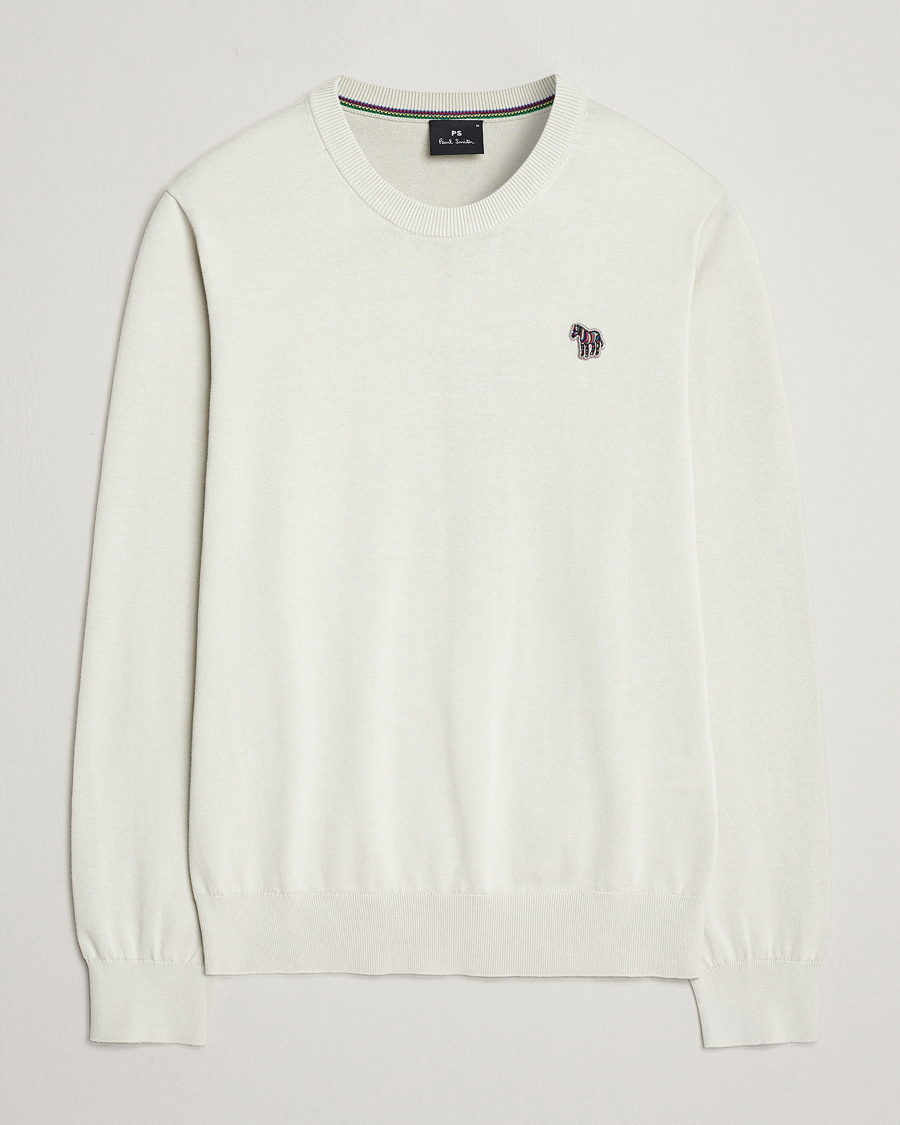 Herre | Gensere | PS Paul Smith | Zebra Cotton Knitted Sweater Washed Grey