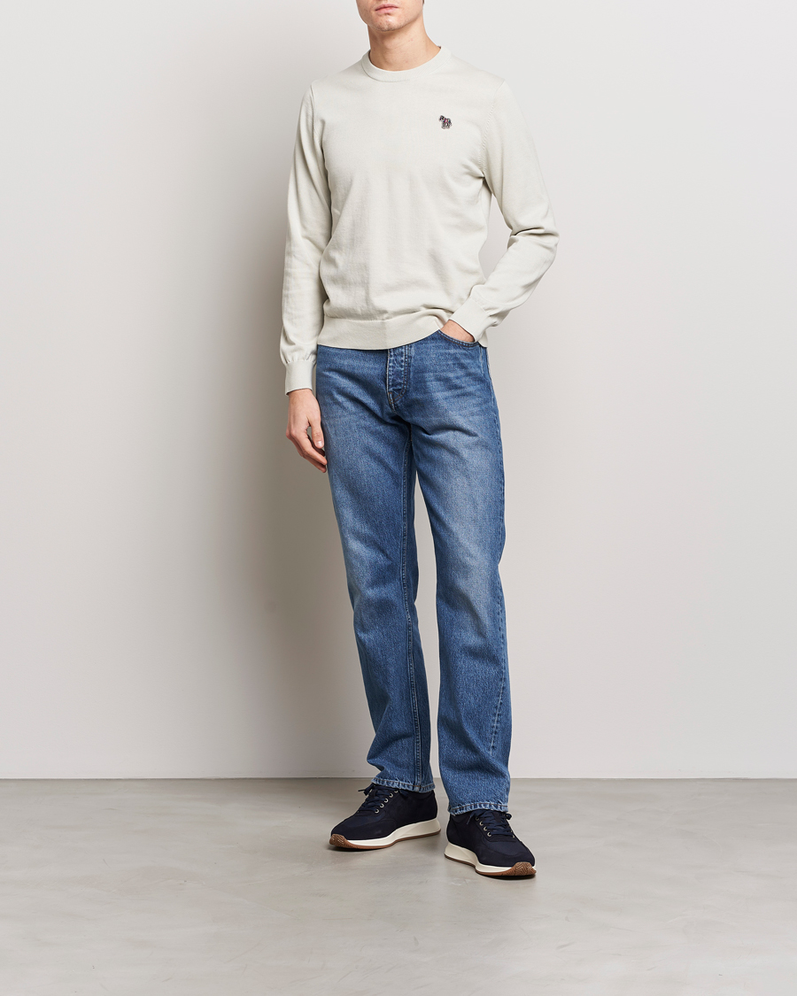 Herre | Gensere | PS Paul Smith | Zebra Cotton Knitted Sweater Washed Grey
