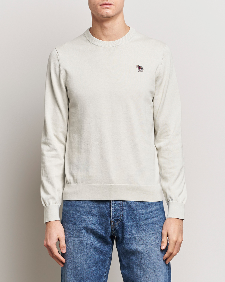 Herre |  | PS Paul Smith | Zebra Cotton Knitted Sweater Washed Grey