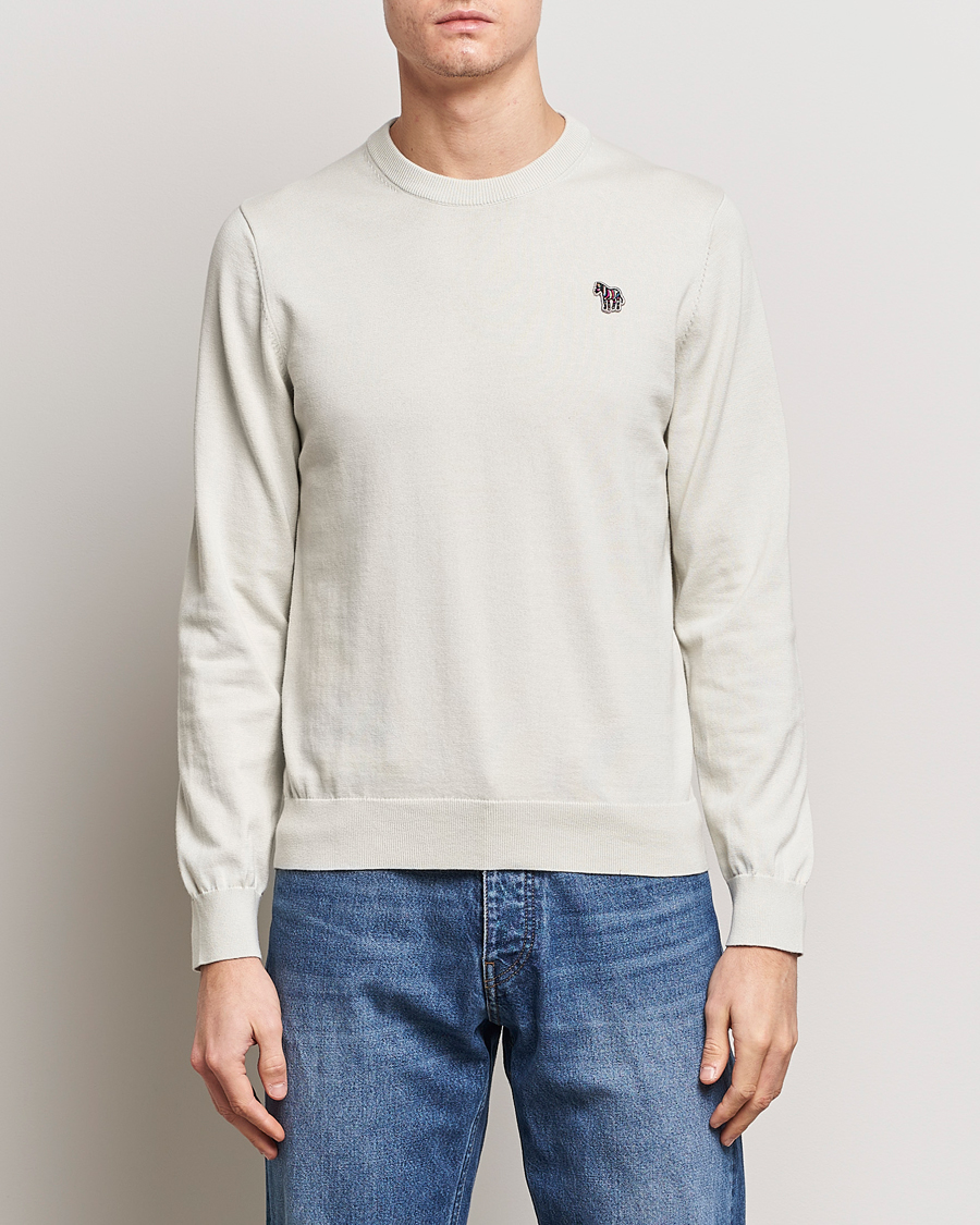 Herre | Avdelinger | PS Paul Smith | Zebra Cotton Knitted Sweater Washed Grey