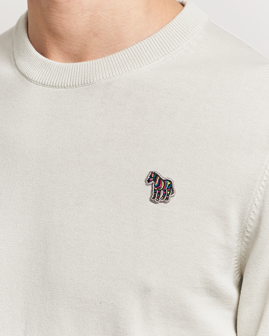 Herre | Gensere | PS Paul Smith | Zebra Cotton Knitted Sweater Washed Grey