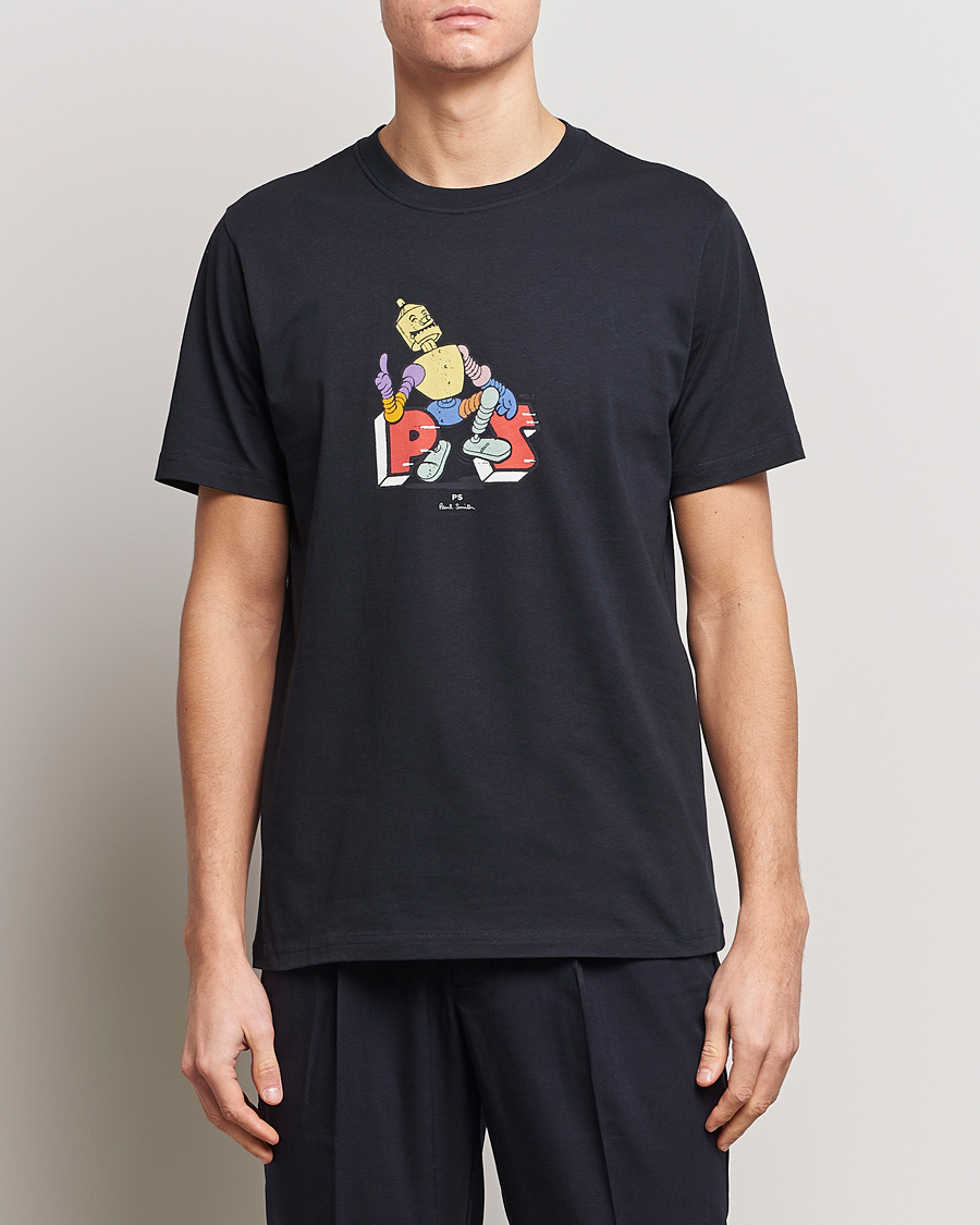 Herre | Kortermede t-shirts | PS Paul Smith | Robot Crew Neck T-Shirt Navy