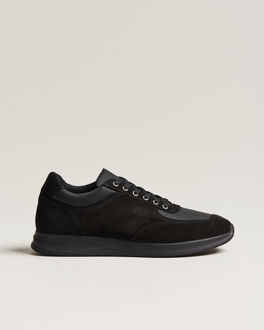Herre | Myrqvist Stensund Running Sneaker Black Suede | Myrqvist | Stensund Running Sneaker Black Suede