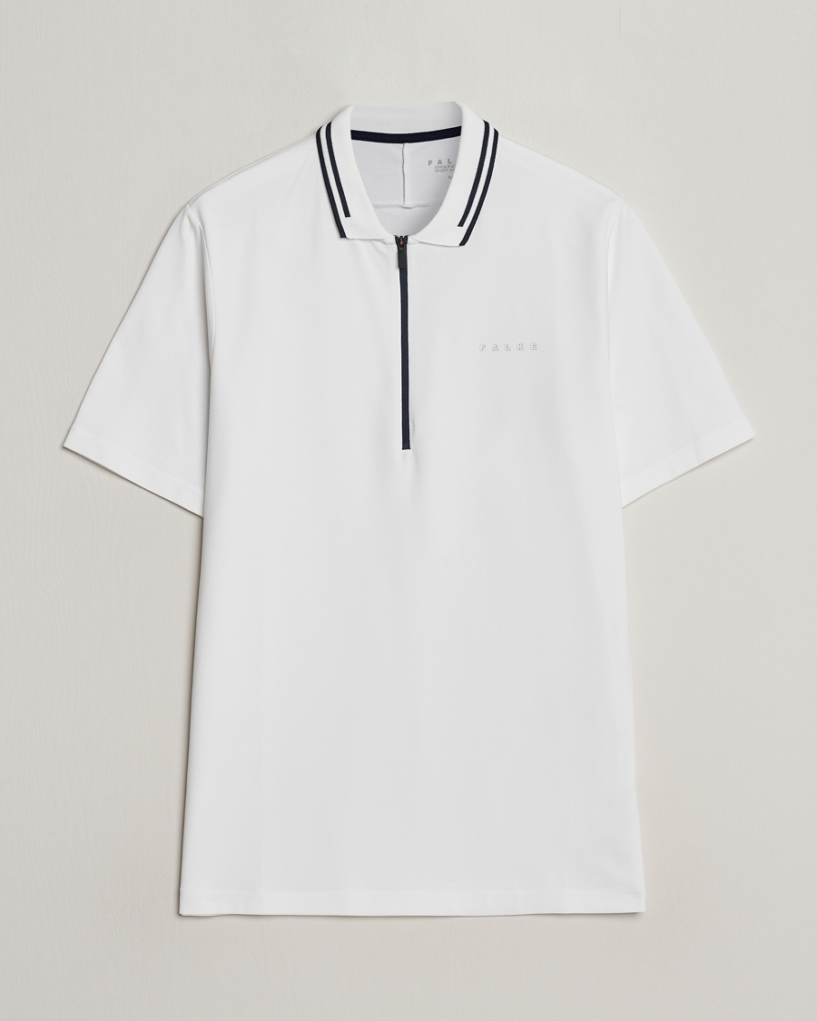 Herre | Pikéer | Falke Sport | Falke Zip Polo Shirt White