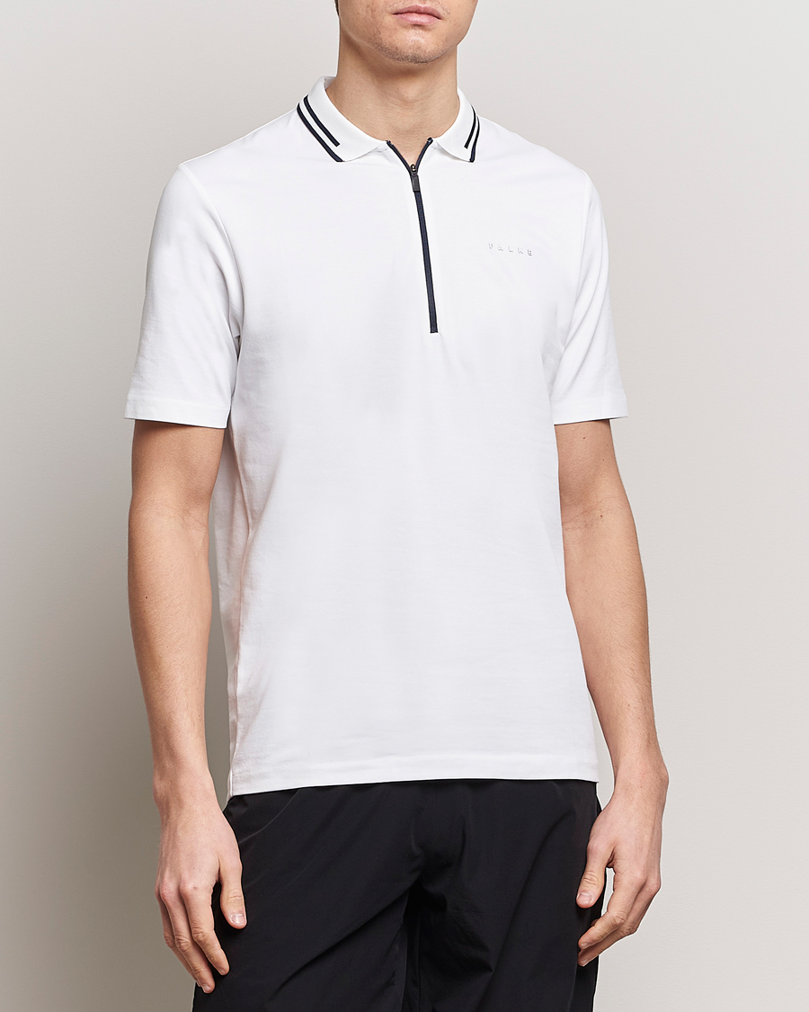 Herre | Klær | Falke Sport | Falke Zip Polo Shirt White