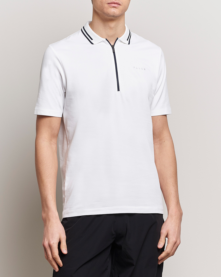 Herre | Pikéer | Falke Sport | Falke Zip Polo Shirt White