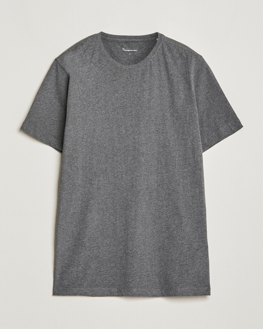 Herre | T-Shirts | KnowledgeCotton Apparel | Agnar Basic T-Shirt Dark Grey Melange