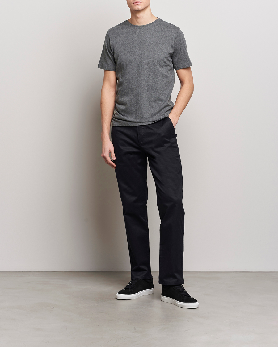 Herre | T-Shirts | KnowledgeCotton Apparel | Agnar Basic T-Shirt Dark Grey Melange