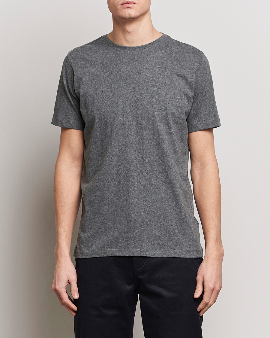 Herr | KnowledgeCotton Apparel | KnowledgeCotton Apparel | Agnar Basic T-Shirt Dark Grey Melange