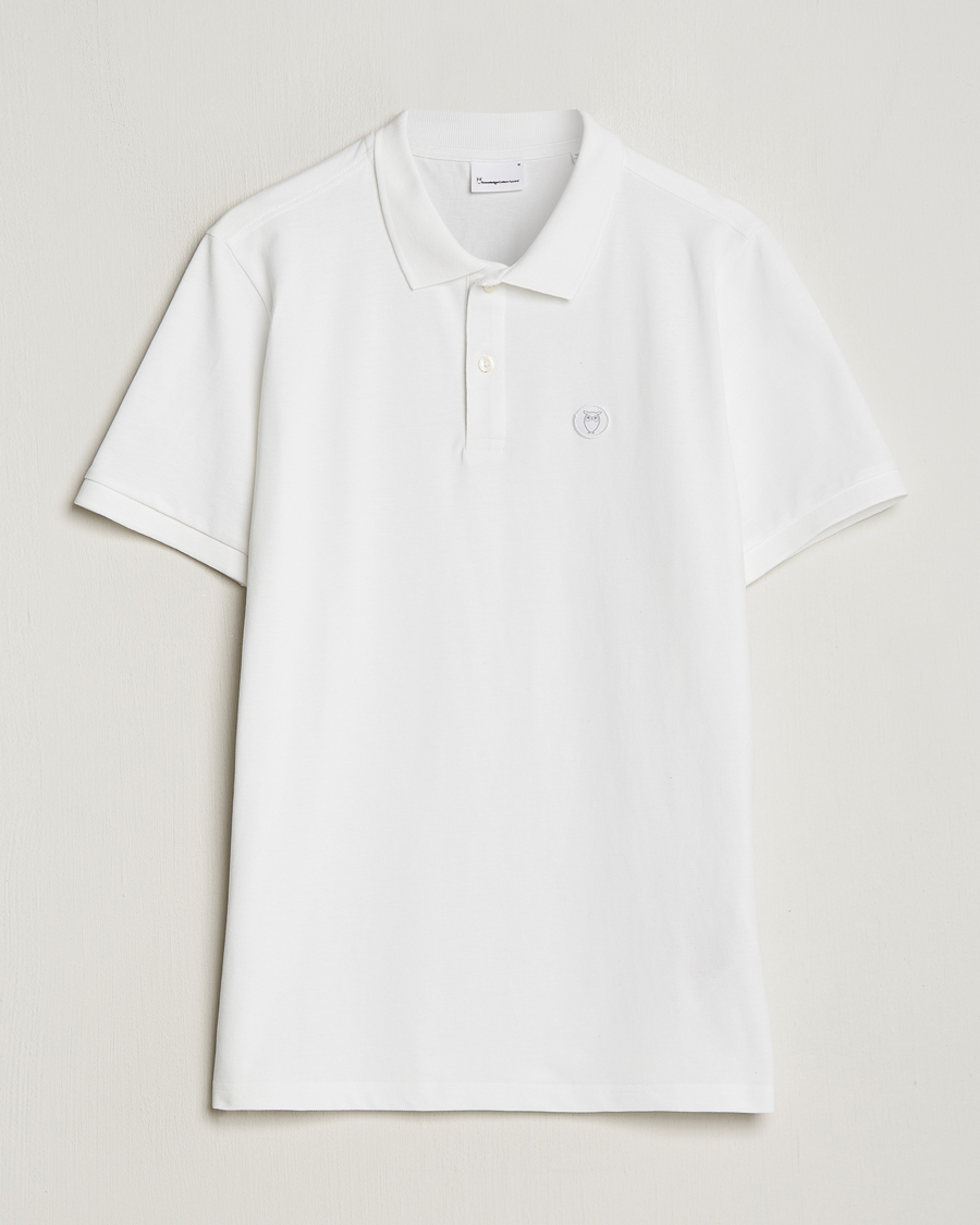 Herre | Pikéer | KnowledgeCotton Apparel | Toke Badge Polo Bright White