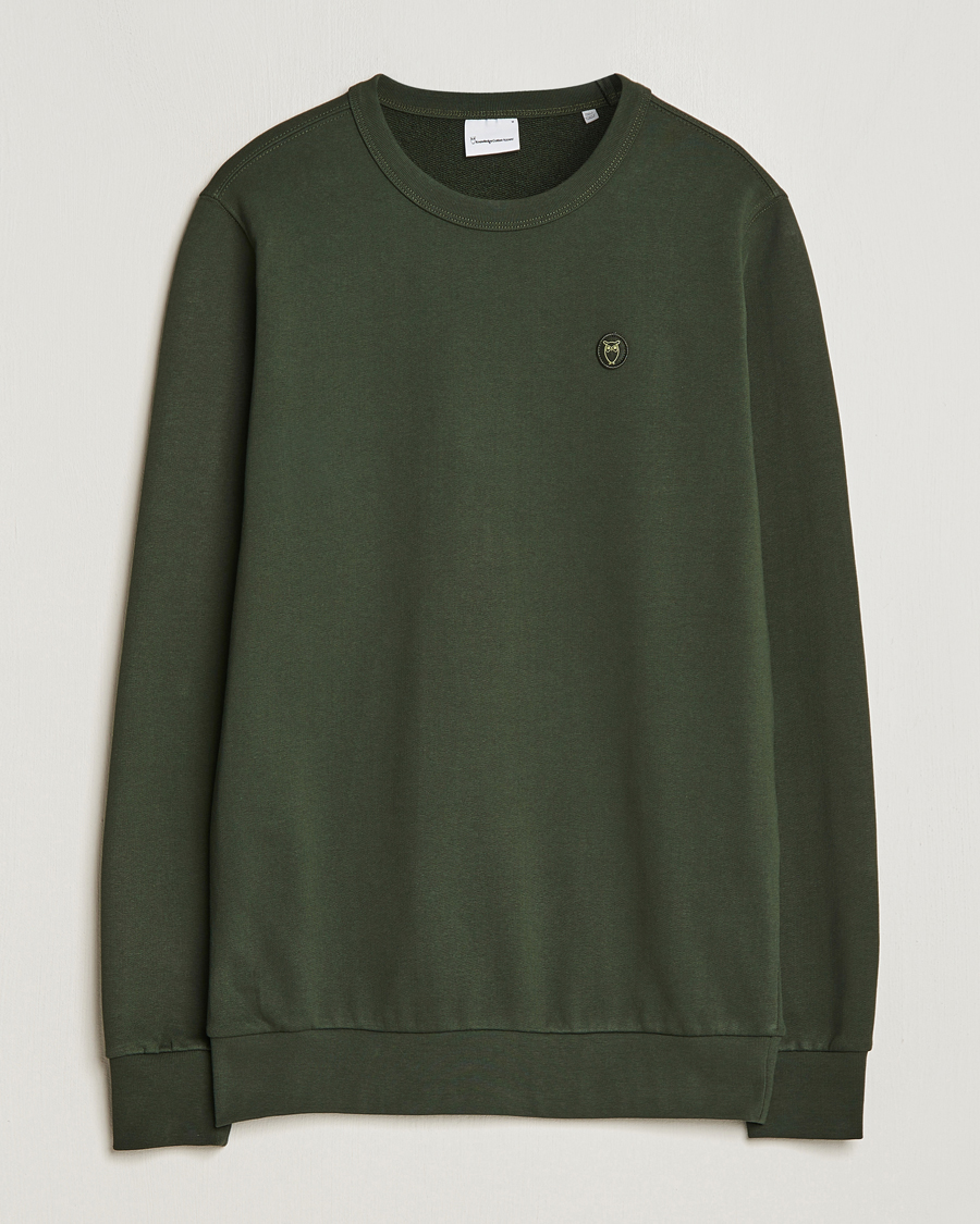 Herre | Gensere | KnowledgeCotton Apparel | Erik Badge Sweatshirt Forest Night