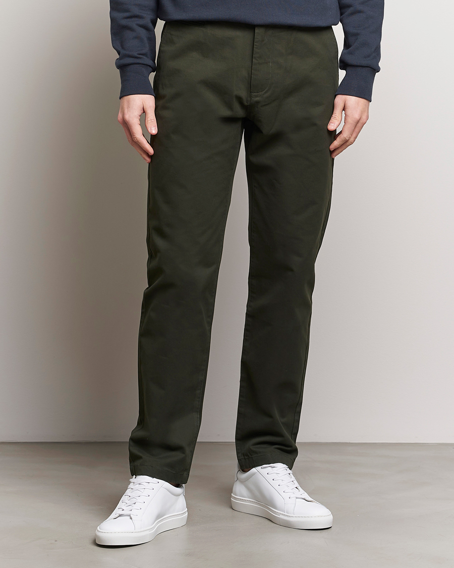 Herre | Klær | KnowledgeCotton Apparel | Chuck Regular Cotton Twill Chino Forest Night