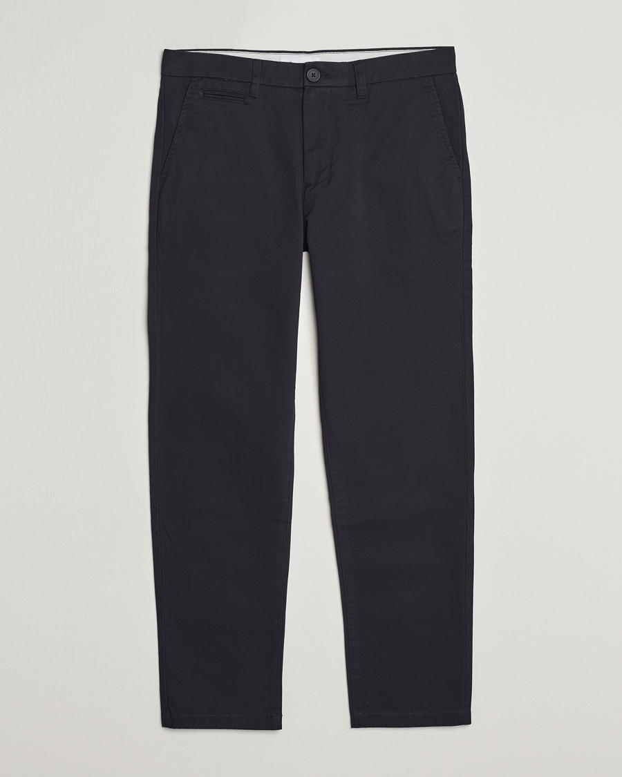Herre | Bukser | KnowledgeCotton Apparel | Chuck Regular Cotton Twill Chino Jet Black