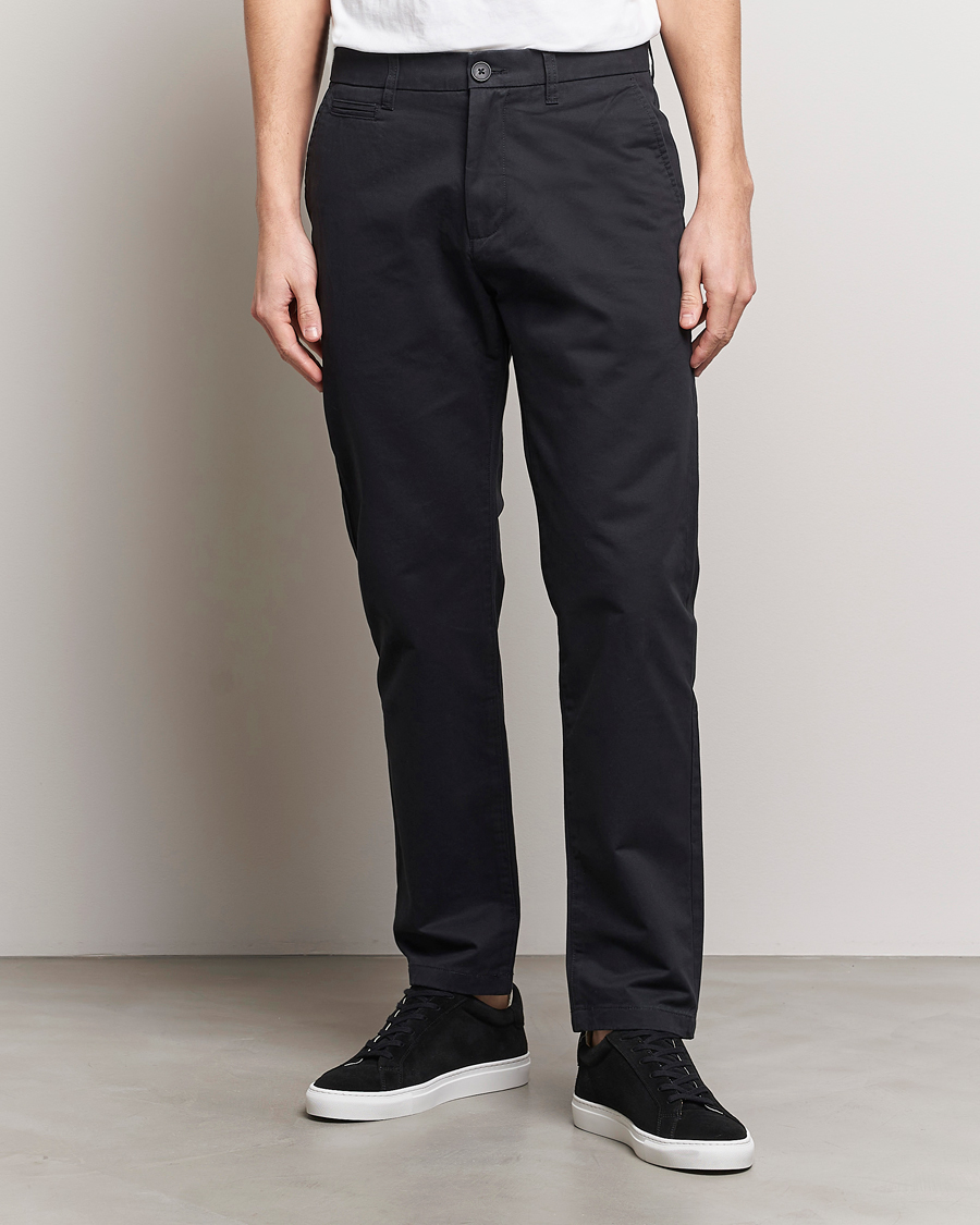 Herre | Klær | KnowledgeCotton Apparel | Chuck Regular Cotton Twill Chino Jet Black