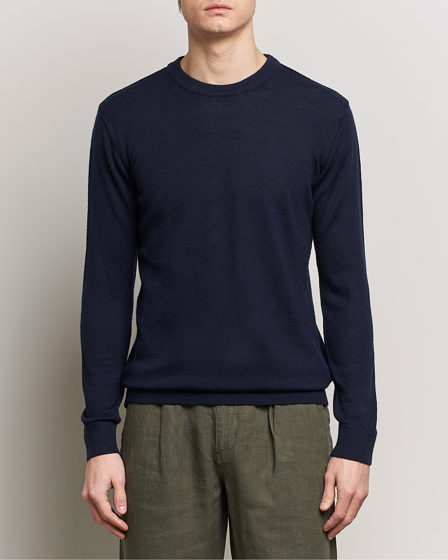 Herr |  | KnowledgeCotton Apparel | Regular Merino Knit Crew Neck Total Eclipse