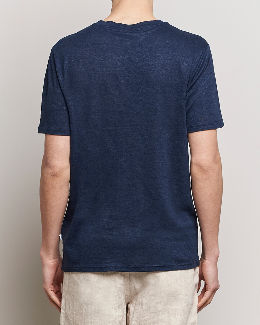 Herre | T-Shirts | KnowledgeCotton Apparel | Organic Linen T-Shirt Total Eclipse