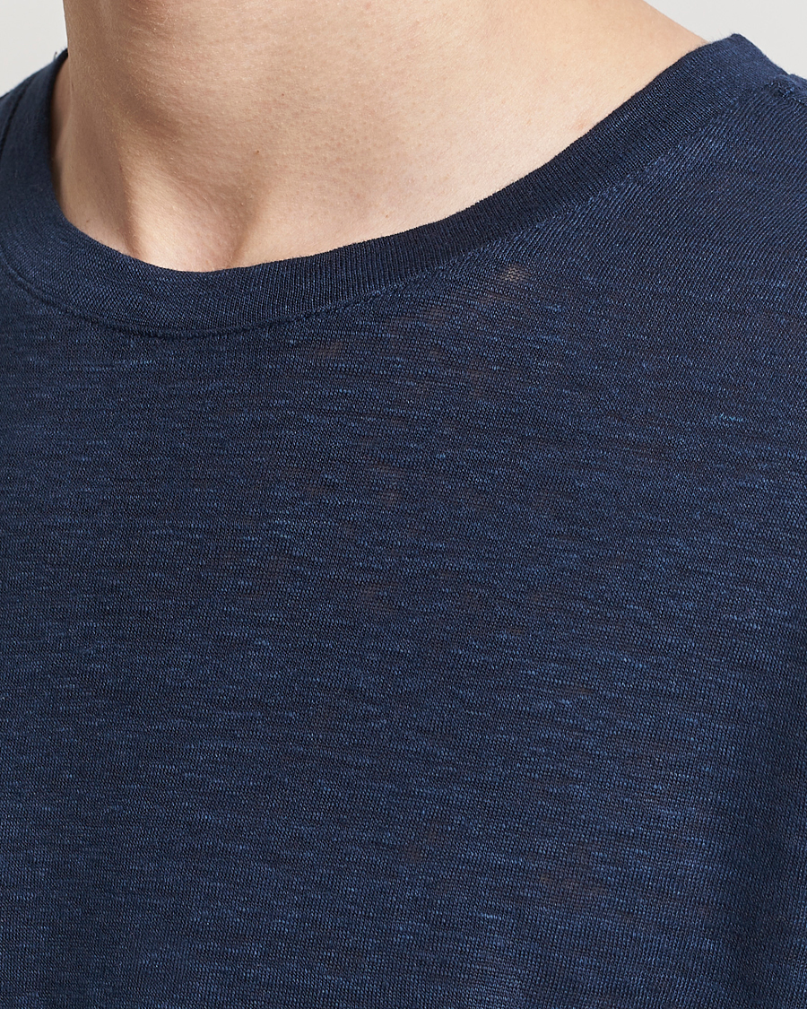 Herre | T-Shirts | KnowledgeCotton Apparel | Organic Linen T-Shirt Total Eclipse