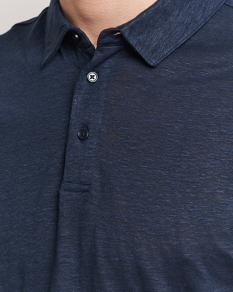 Herre | Pikéer | KnowledgeCotton Apparel | Regular Linen Polo Total Eclipse