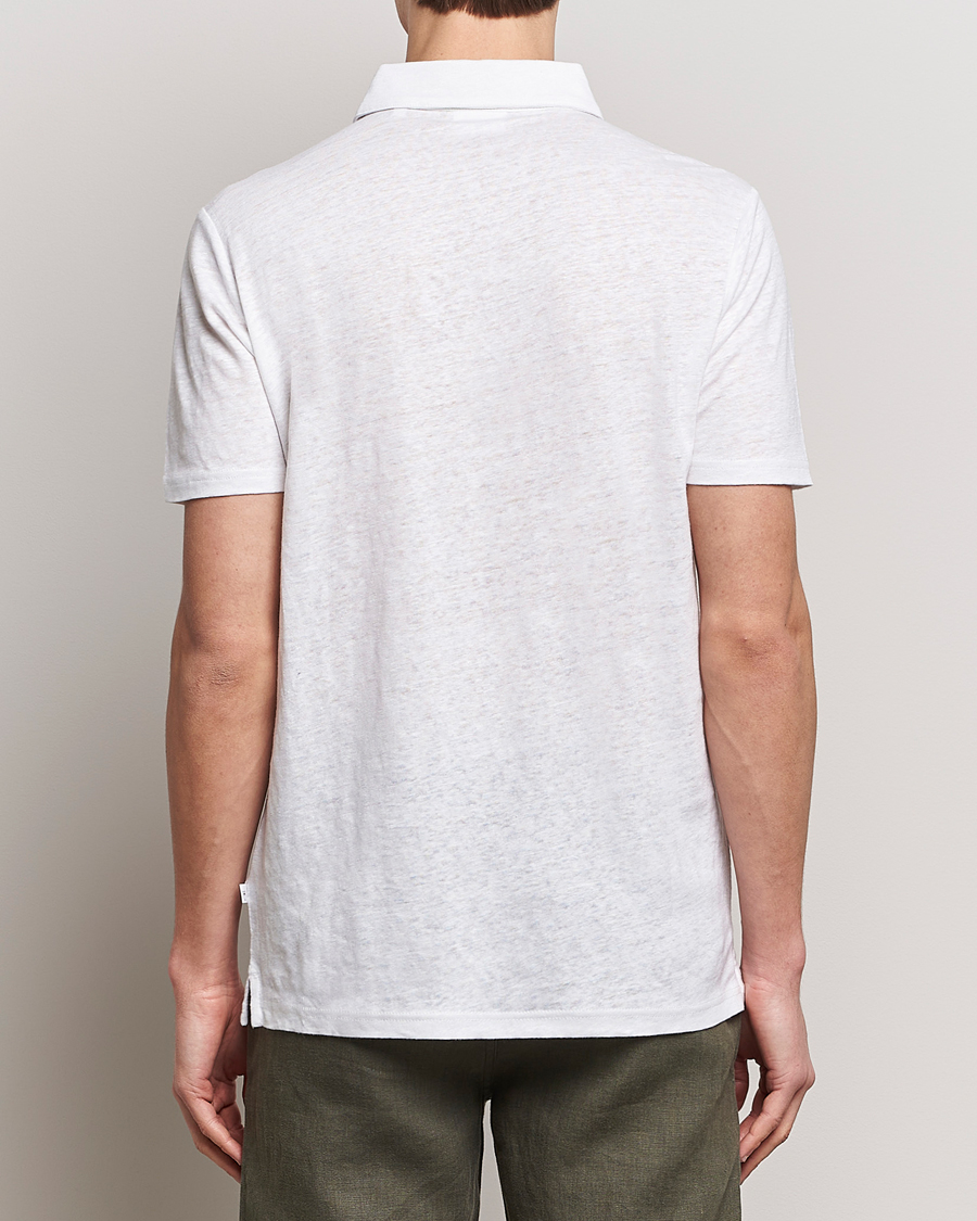 Herre | Pikéer | KnowledgeCotton Apparel | Regular Linen Polo Bright White