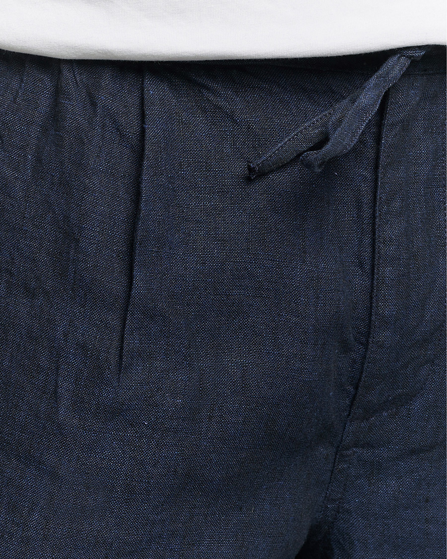 Herre | Shorts | KnowledgeCotton Apparel | Loose Linen Shorts Total Eclipse