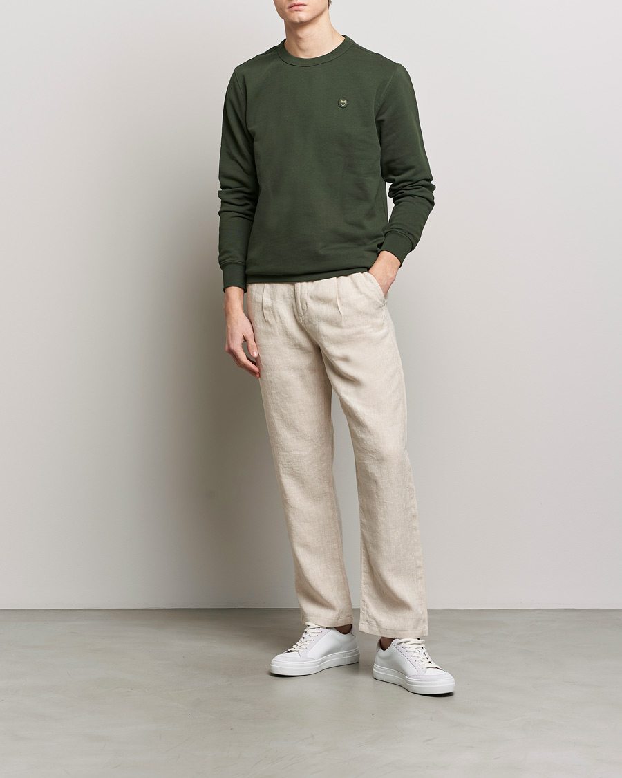 Herre | Bukser | KnowledgeCotton Apparel | Loose Linen Pants Light Feather Grey