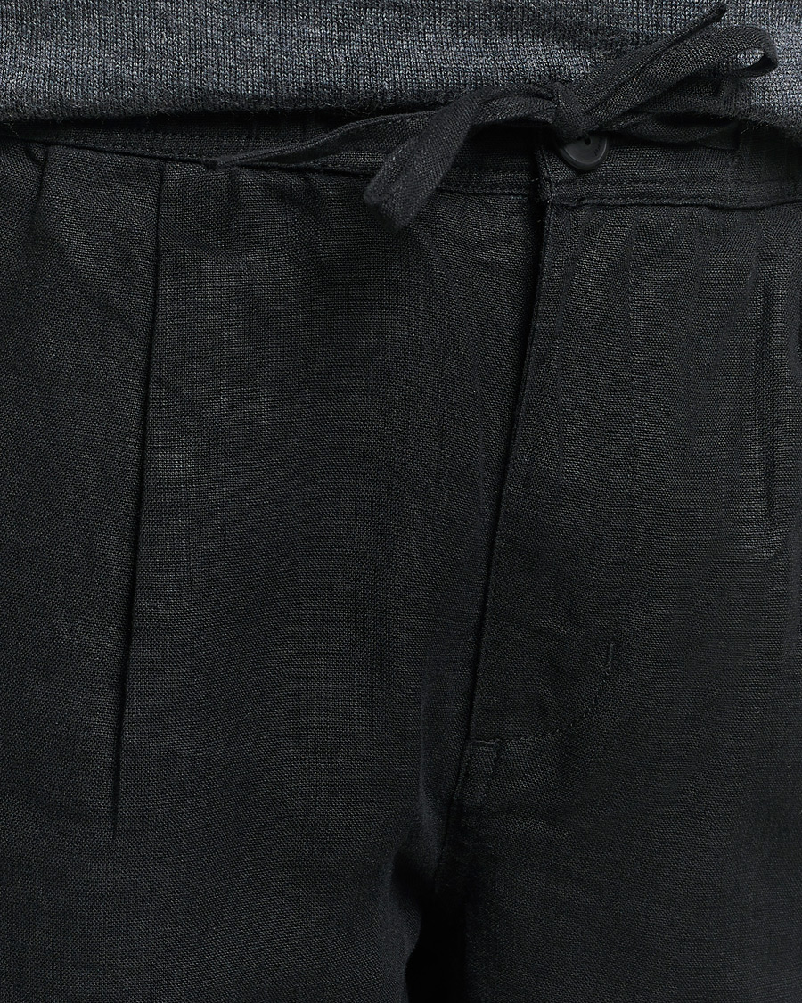 Herre | Bukser | KnowledgeCotton Apparel | Loose Linen Pants Black