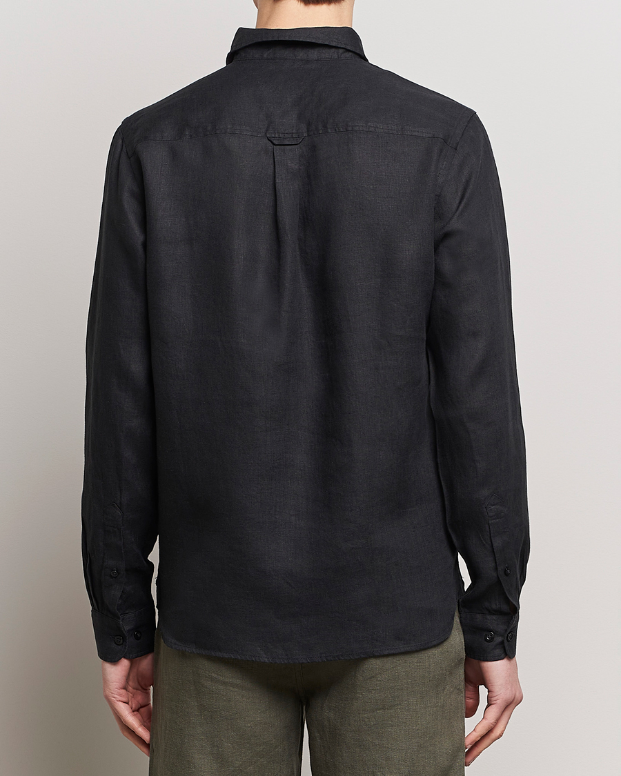 Herre | Skjorter | KnowledgeCotton Apparel | Regular Linen Shirt Black