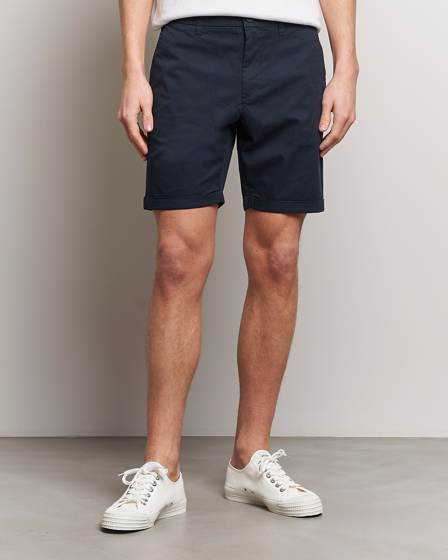 Herre | Klær | KnowledgeCotton Apparel | Regular Chino Poplin Shorts Total Eclipse