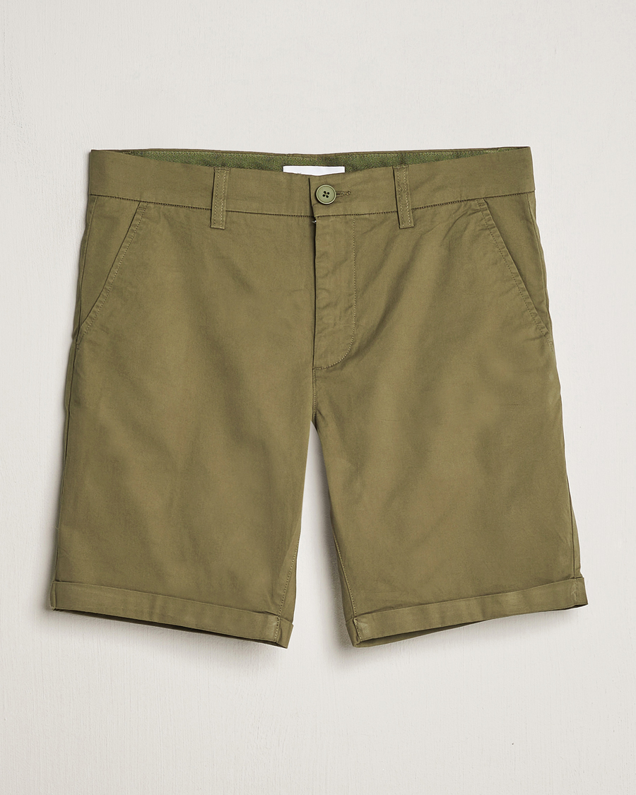 Herre | Shorts | KnowledgeCotton Apparel | Regular Chino Poplin Shorts Burned Olive