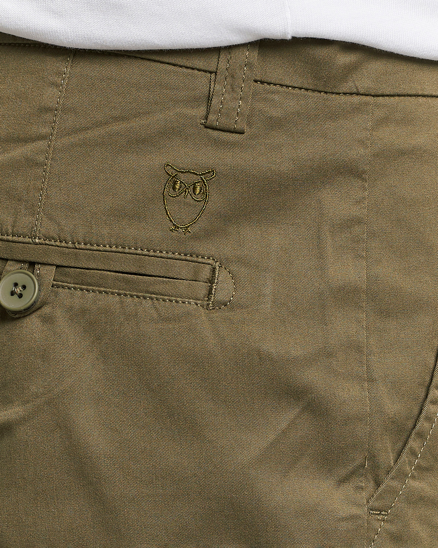 Herre | Shorts | KnowledgeCotton Apparel | Regular Chino Poplin Shorts Burned Olive