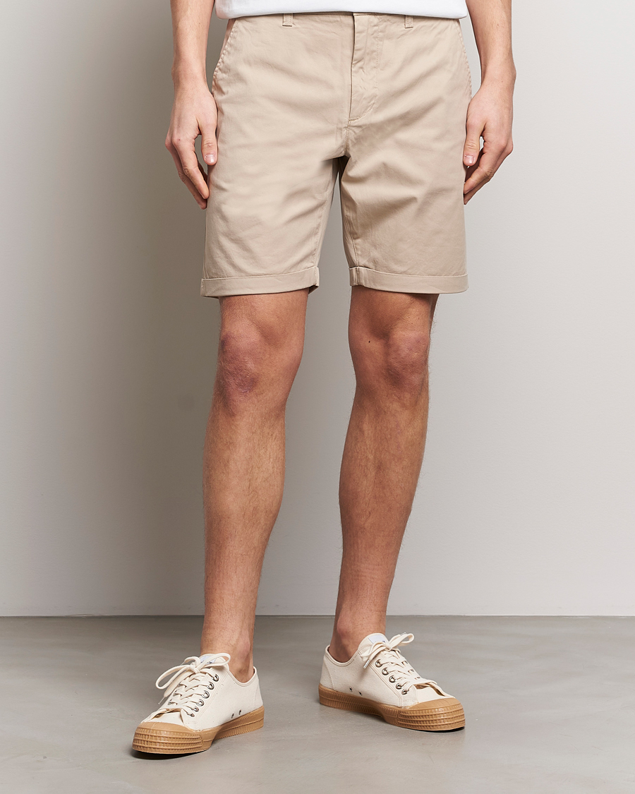 Herr | KnowledgeCotton Apparel | KnowledgeCotton Apparel | Regular Chino Poplin Shorts Light Feather Grey