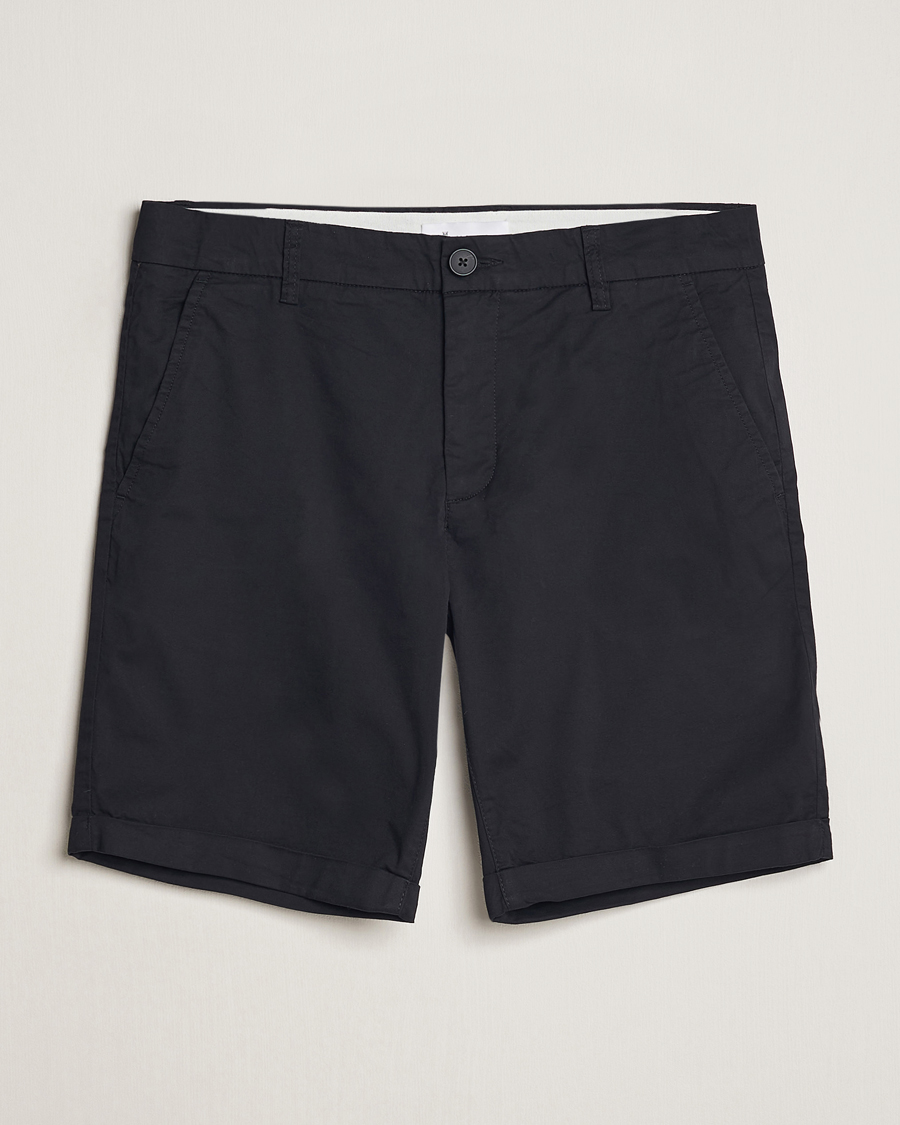 Herre | Shorts | KnowledgeCotton Apparel | Regular Chino Poplin Shorts Jet Black