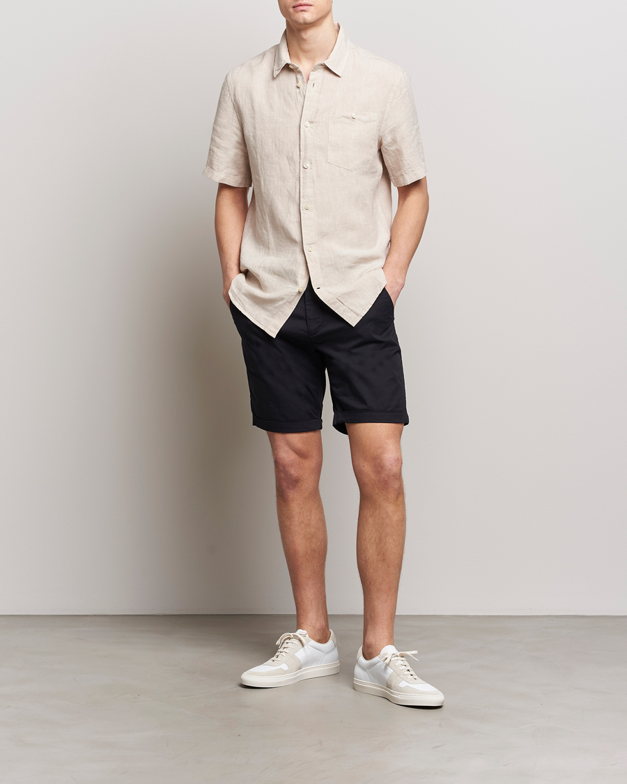 Herre | Shorts | KnowledgeCotton Apparel | Regular Chino Poplin Shorts Jet Black