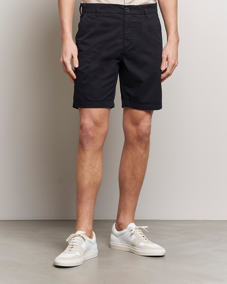 Herre | Klær | KnowledgeCotton Apparel | Regular Chino Poplin Shorts Jet Black