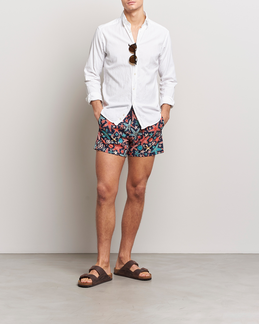 Herre | Badeshorts | Vilebrequin | Moorise Holistarfishes Swim Shorts Bleu Marine