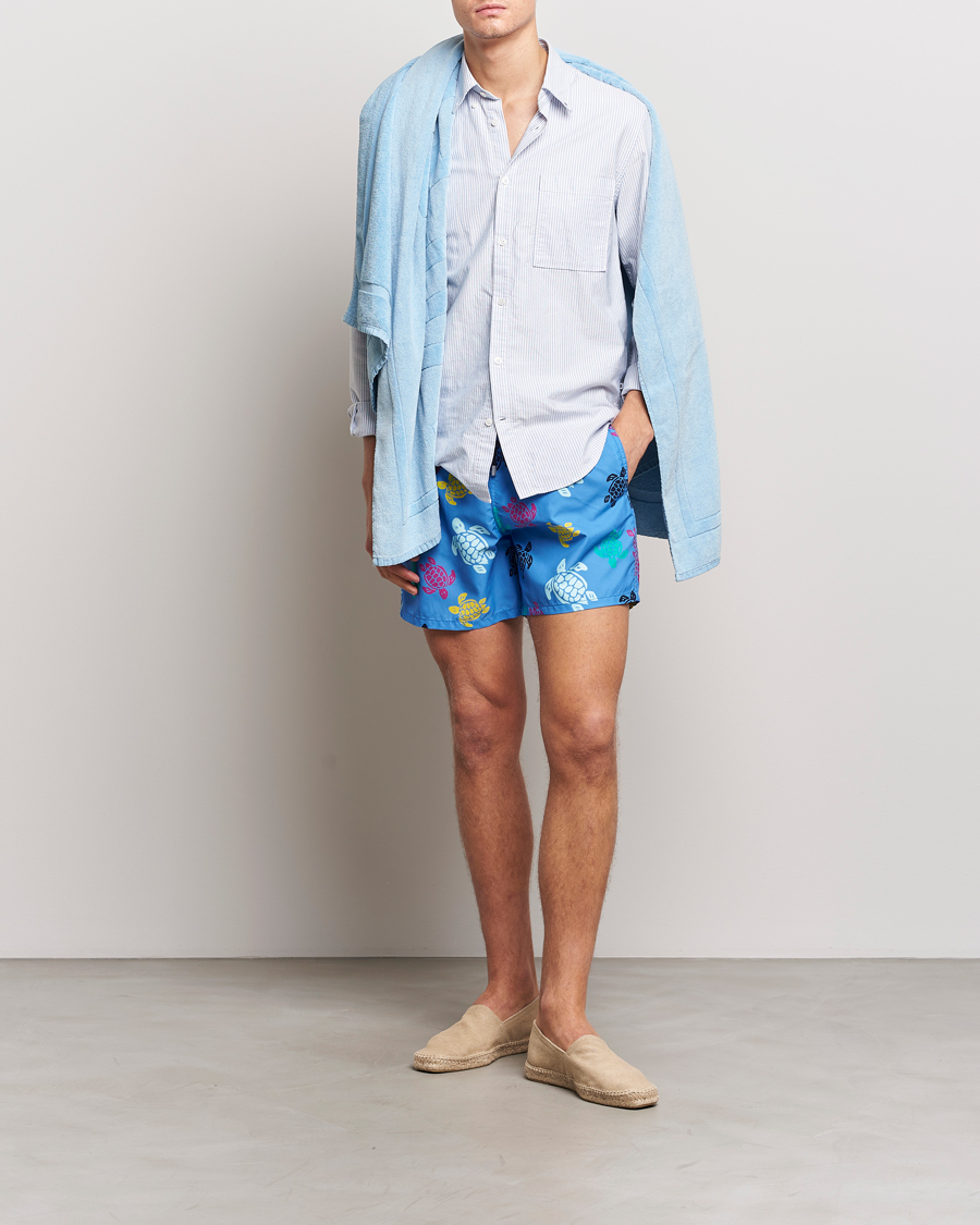 Herre | Badeshorts | Vilebrequin | Moorea Tortues Swim Shorts Blue