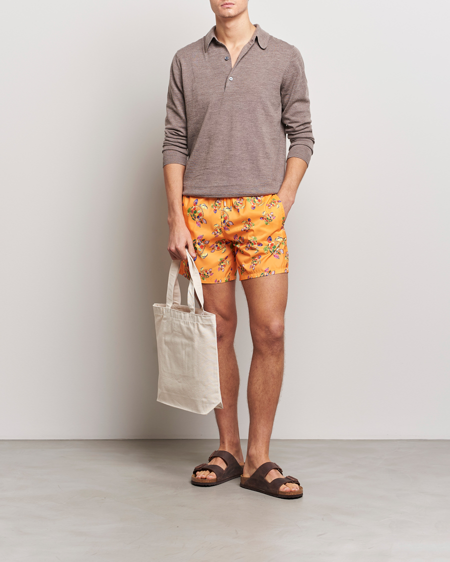 Herre | Badeshorts | Vilebrequin | Mahina Rataturtles Swim Shorts Carotte