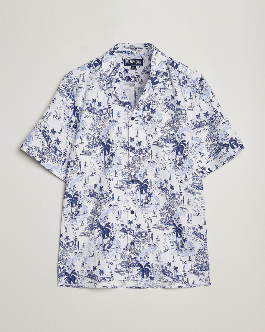 Herre | Skjorter | Vilebrequin | Charli Riviera Linen Short Sleeve Shirt Encre