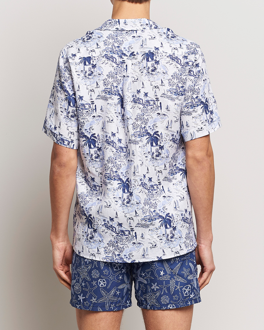 Herre | Skjorter | Vilebrequin | Charli Riviera Linen Short Sleeve Shirt Encre