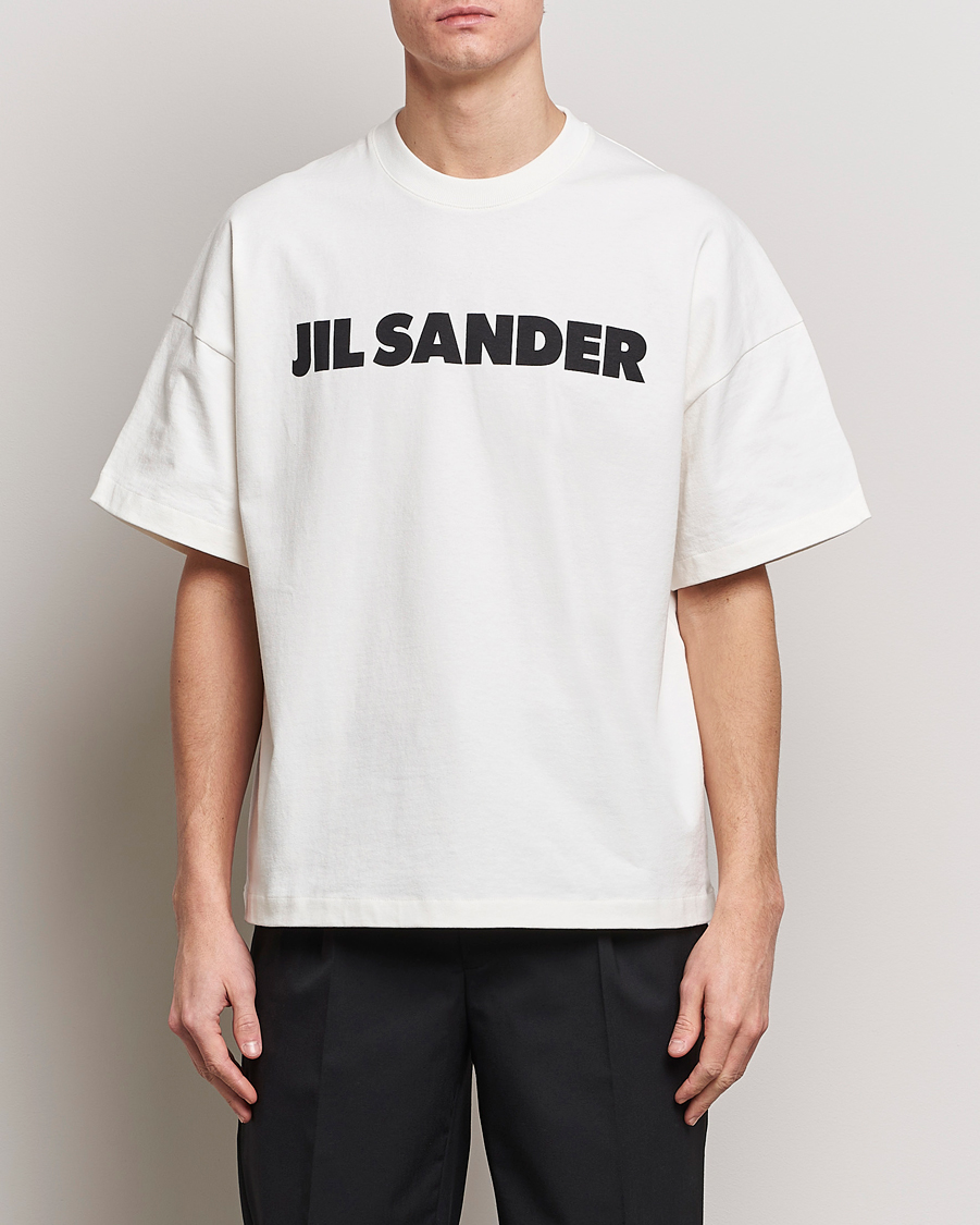 Herre | Jil Sander | Jil Sander | Round Collar Logo T-Shirt White