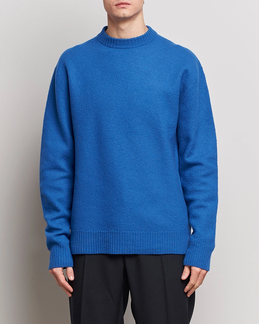 Herre | Jil Sander | Jil Sander | Lightweight Merino Wool Sweater Space Blue